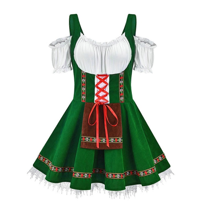Női farsangi ruha, többszínű, S-4XL méretek, hagyományos bajor stílusú, tökéletes Oktoberfestre