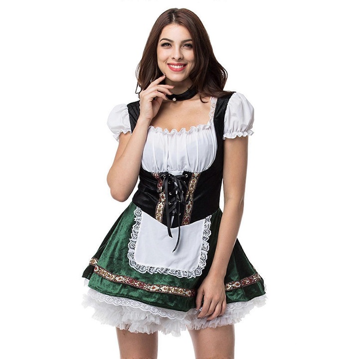 Rochie de carnaval pentru femei, multicolor, marimi S-4XL, stil traditional bavarez, perfecta pentru Oktoberfest