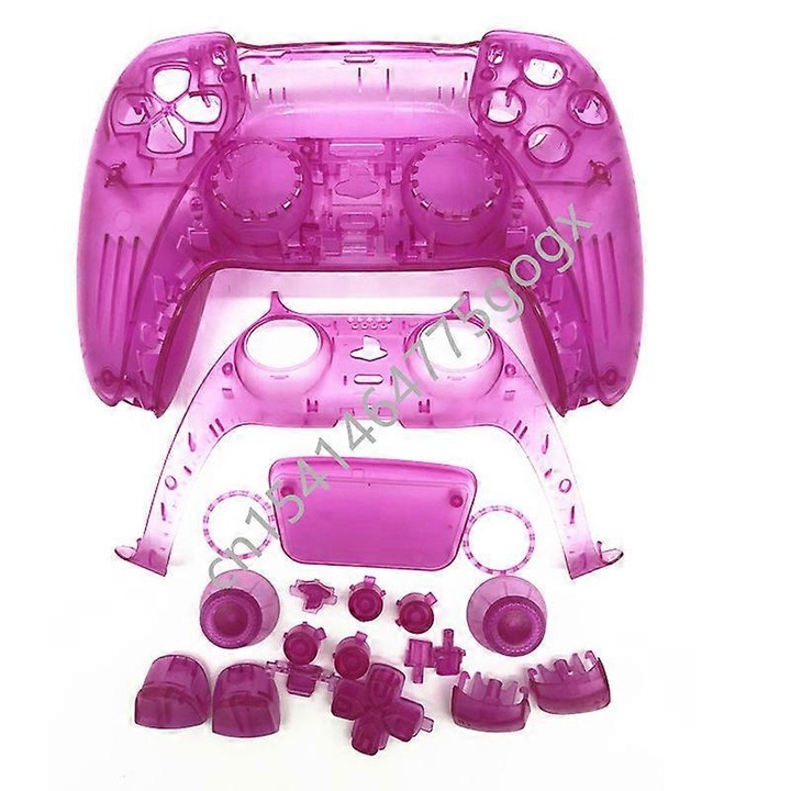 Carcasa de inlocuire pentru controller PS5, set 5 piese, transparent violet