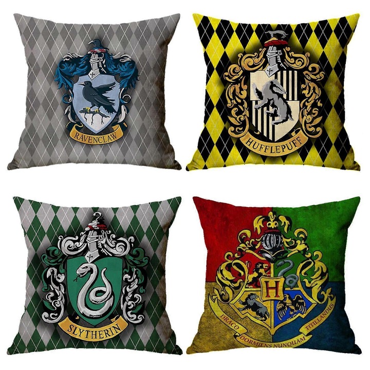 Set 4 fete de perna, 45x45cm, model Harry Potter, poliester, Multicolor