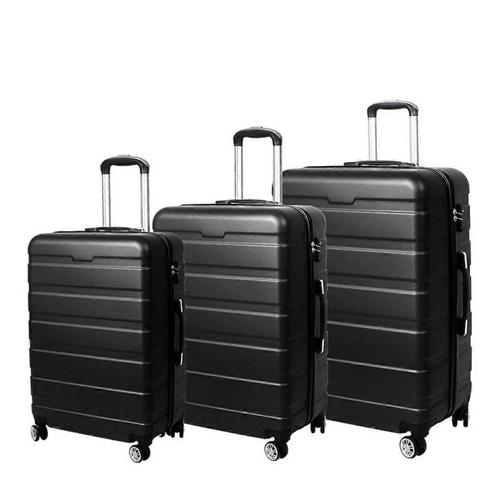 Set trolere 3PCS, SWIFT, ABS, negru, 20" 24" 28"