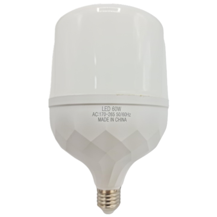 Bec LED 60W, marca Led, lumina rece, consum redus, durata de viata 25000 ore