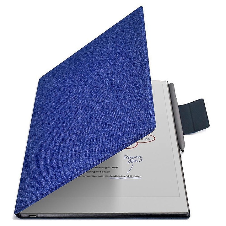 ReMarkable Pro tablettok, prémium anyag, teljes védelem, mágneses záródás, sötétkék, tolltartóval együtt