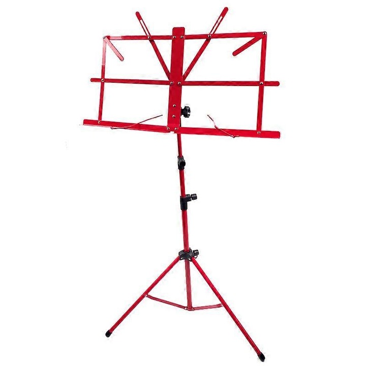 Suport pliabil pentru partituri, metal, rosu