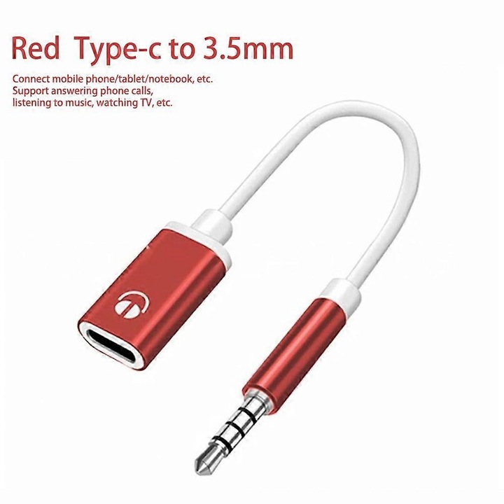 3.5mm-es Type C átalakító, piros