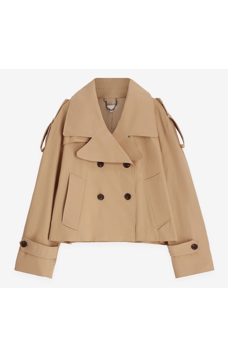 Trench scurt WOLCZANKA, bumbac, inchidere cu nasturi, maro, L-XL INTL