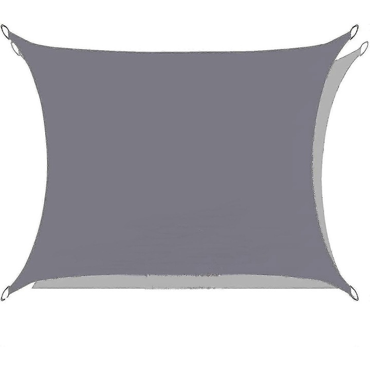 Umbra de soare patrata 2.5x2.5m gri, material Oxford, impermeabil, protectie UV