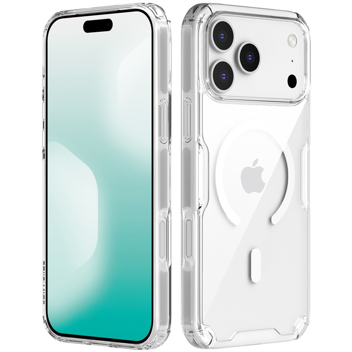 Carcasa Nillkin pentru iPhone 17 Pro Max, transparenta, rezistenta la socuri, material policarbonat, set 1 x husa