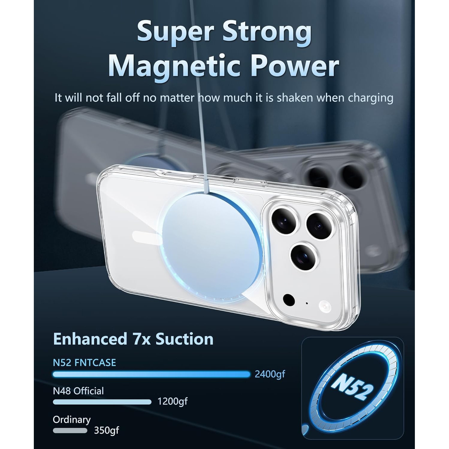 Carcasa pentru iPhone 17 Pro Max, transparenta, magnetica, cu protectie pentru ecran, subtire, anti-ingalbenire