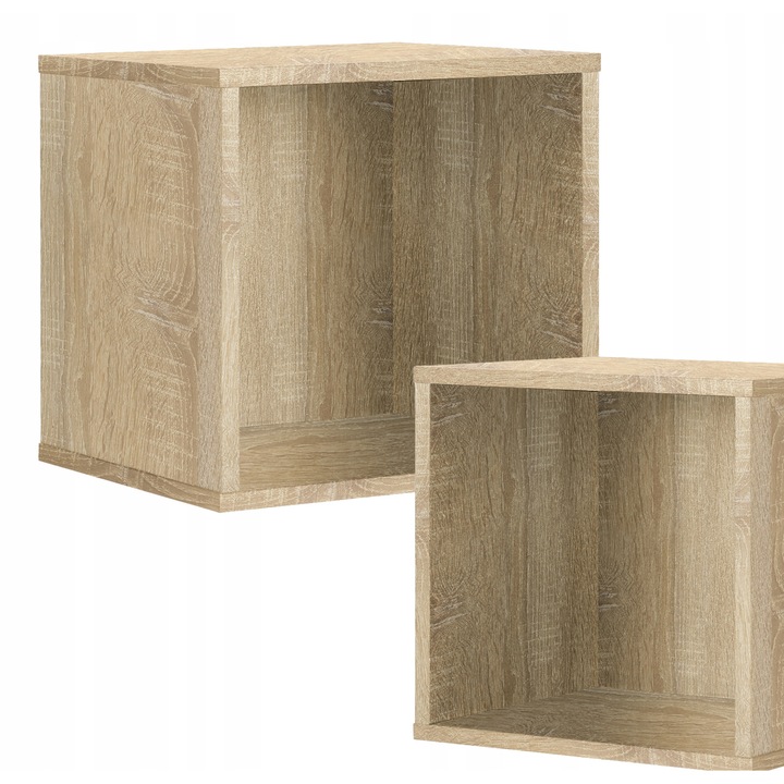 Raft, Modell Cubo, Family Meble, Decorativ si organizator, 1 compartiment, Modular, 36.4x36.6x35 cm, Stejar sonoma