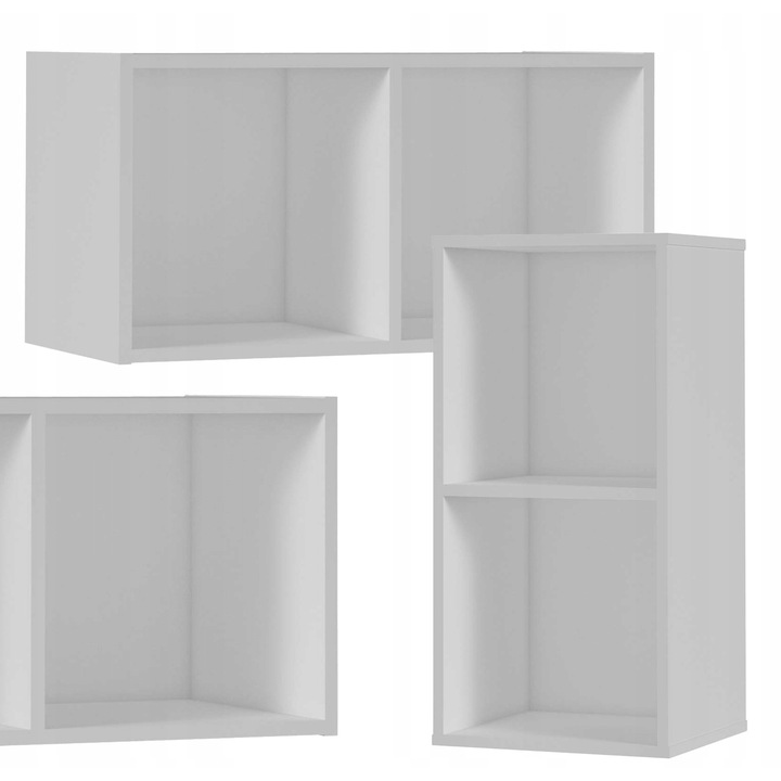 Polc, Cubo Modell, Family Meble, Dekoratív és rendező, 2 rekeszes, Moduláris, 36.4x70.6x35 cm, Fehér