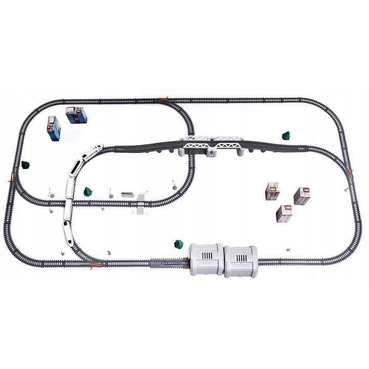 Trenulete de jucarie, Pegaz, 914 cm, 86 elemente, multicolor