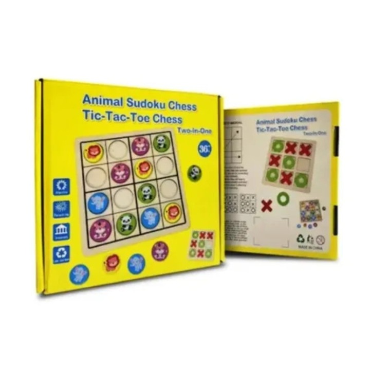 Joc Montessori Sudoku din lemn 2 in 1