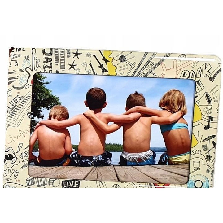 Magnetica képkeret, Kodak, 3510-669, 10x15 cm, 5 lap 180 g/m² fotópapír készlet, vonzó design, gyors száradás, kiváló minőségű nyomtatás, matt felület, műanyag, keret mérete 17x12 cm, keretszegély szélessége 2 cm, asztali felületekhez