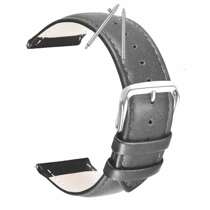 Curea pentru Smartwatch Samsung Galaxy Watch 5 40mm, Bratara pentru toate incheieturile, prindere sigura, Piele Neagra