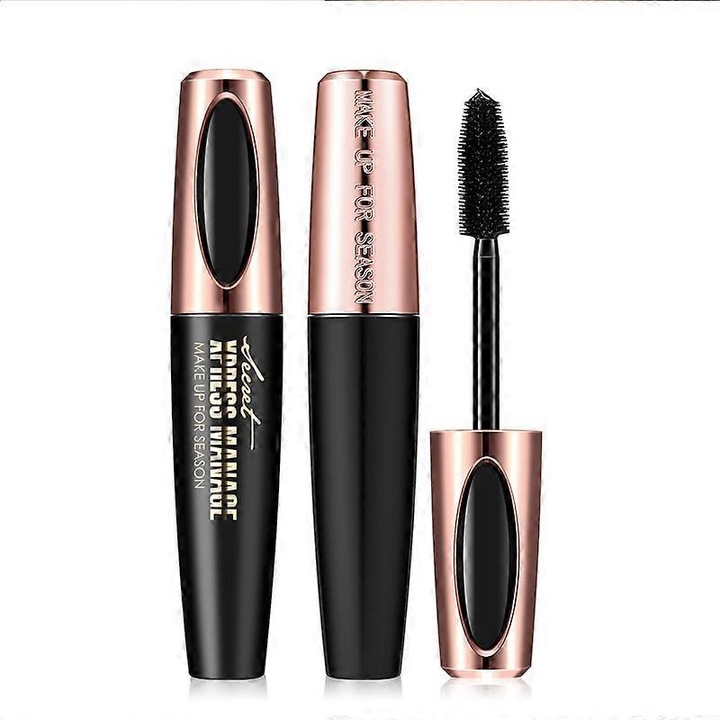 Set 2 bucati mascara 4D din fibra de matase, rezistent la apa, negru