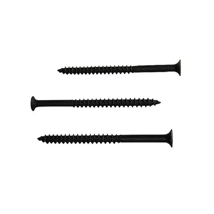 Set 200 Suruburi negrese pentru gips carton, acoperire fosfatata, cu filet rapid pentru lemn, 4,8x120 mm