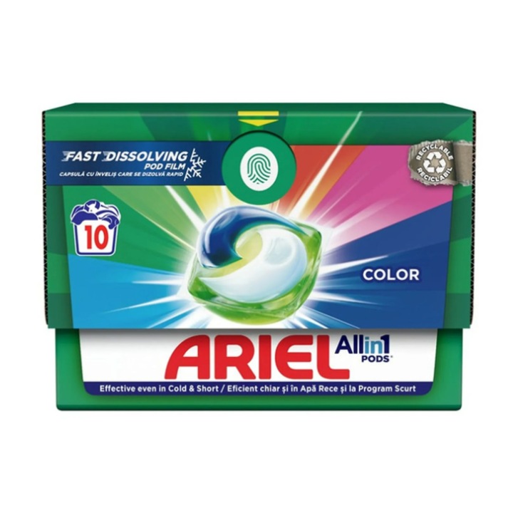 Detergent capsule Ariel All in One Pods Color, 10 buc