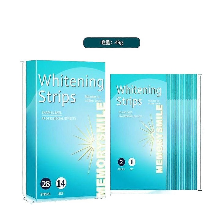 Fogfehérítő csíkok, 28 darab, menta, érzékeny fogakra