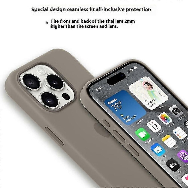 Husa telefon pentru iPhone 15 Pro, protectie din silicon, compatibila cu MagSafe, multicolor