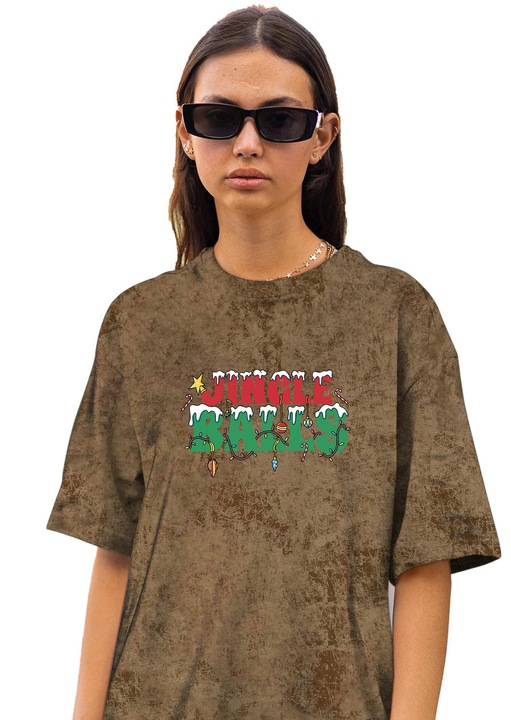 Дамска тениска CLANDESTINE Warm Riot, памук, кафява Rock, Светло каки