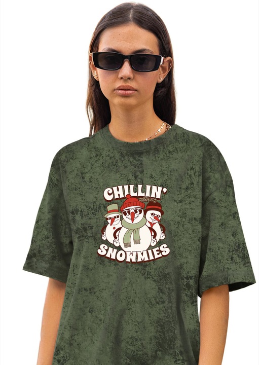 Női póló CLANDESTINE Seasonal Mischief, Pamut, Zöld Rock, Sötétzöld