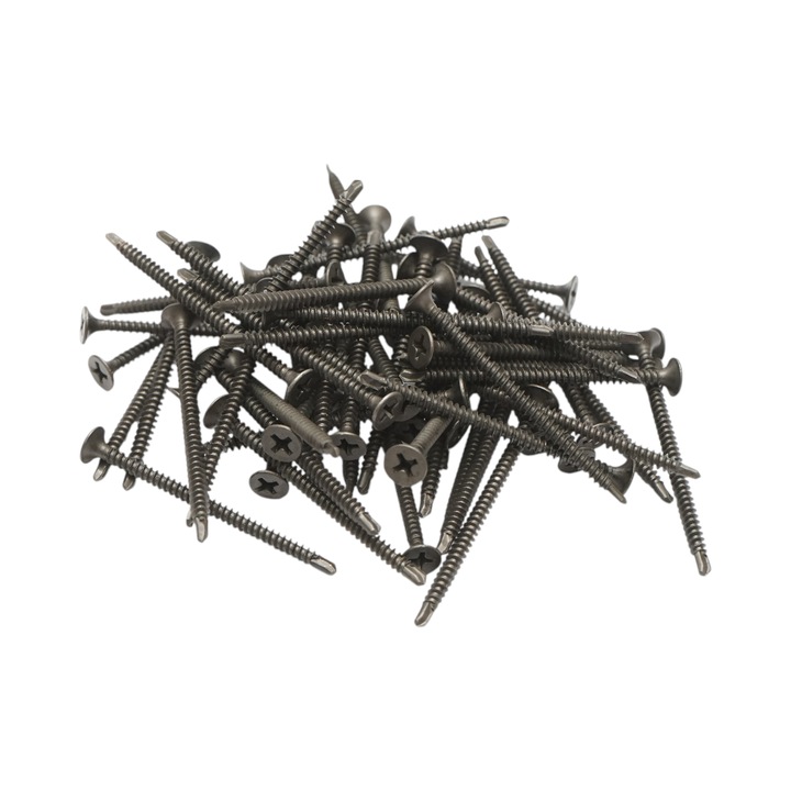 Surub rigips autoforant 3.5x55mm din otel fosfatat, cap inecat 500 buc/cutie