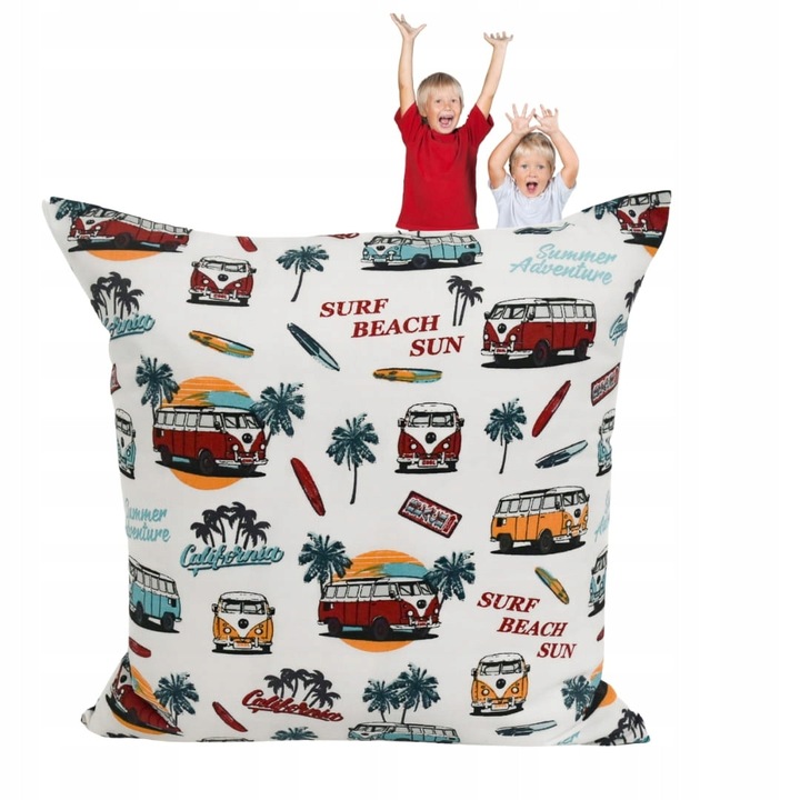 Párnahuzat, Gyermek, 40x40 cm, Cipzáros záródás, Hipoallergén, Pamut, Vibe modell, Fehér színes mintával