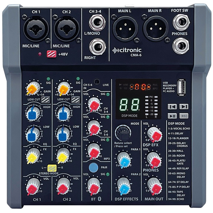 Mixer audio cu bluetooth Citronic CMA6