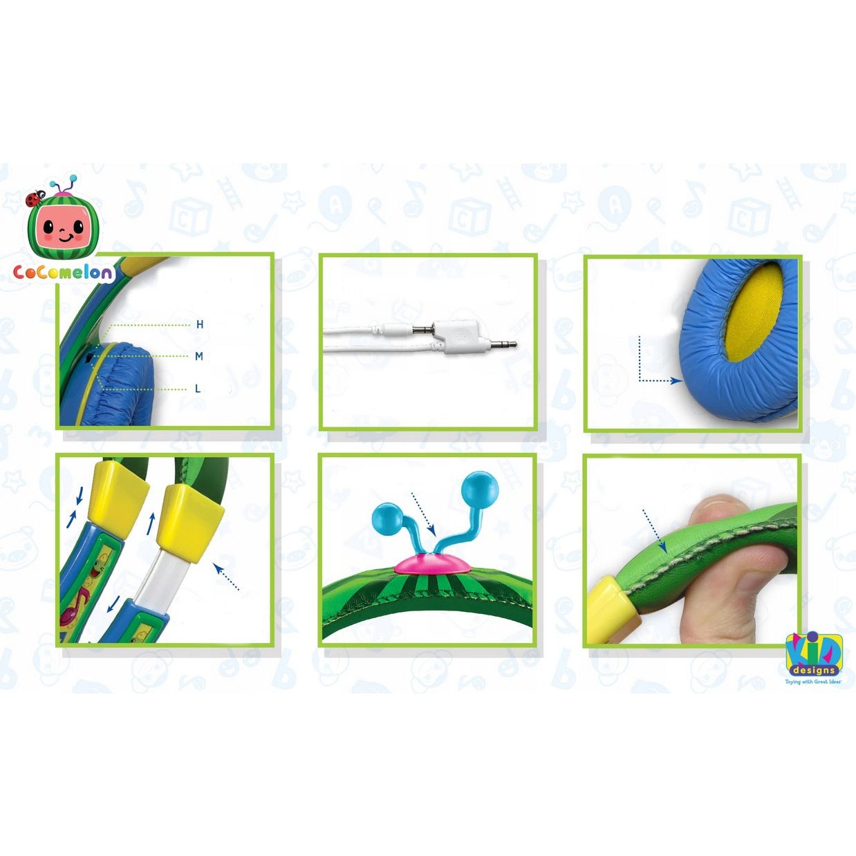 Casti on-ear pentru copii, Cocomelon - CO-140.UE v1 EKids