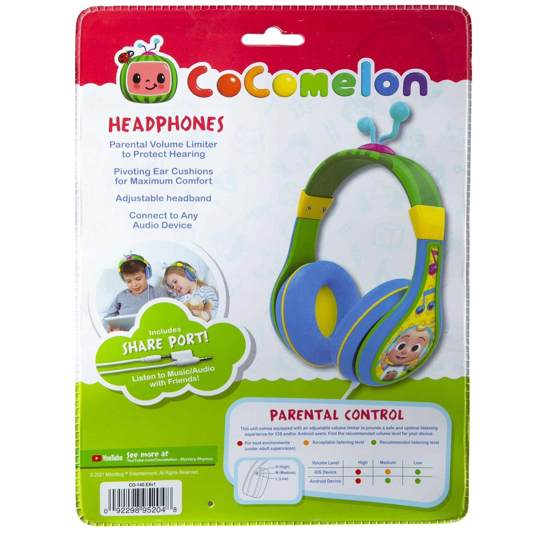 Casti on-ear pentru copii, Cocomelon - CO-140.UE v1 EKids