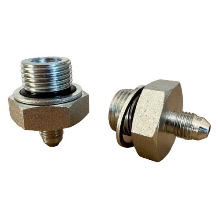 Fitinguri POLBERIS niplu 1/2'' BSP - 7/16'' UNF, otel galvanizat, aplicatii industriale, dimensiuni 1/2''x7/16''