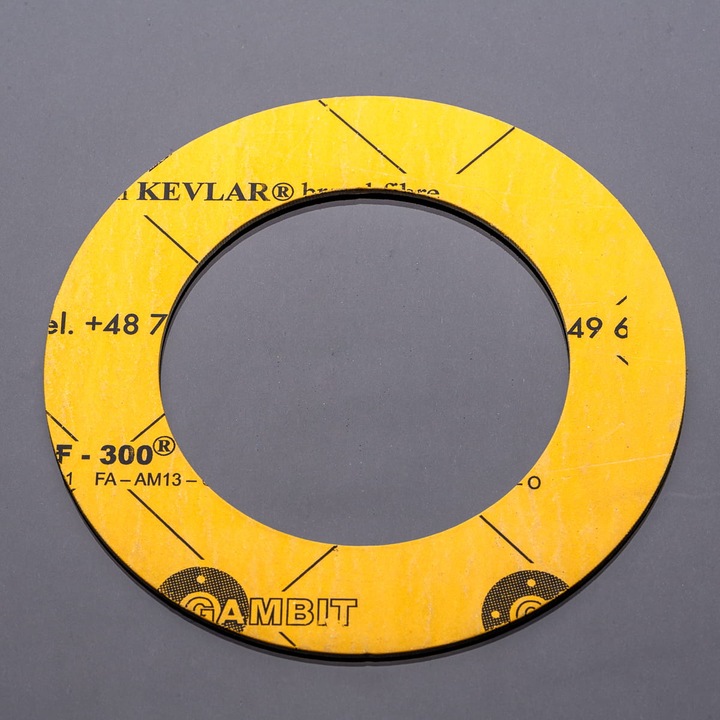 Tömítés DN15/2 PN40, POLBERIS, 2mm, aramid, sárga