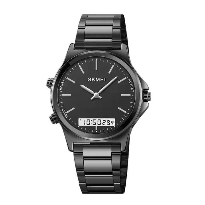 SKMEI 2120 Черен мъжки дигитален часовник – множество функции, спортен дизайн, хронометър, аларма, водоустойчивост 5ATM