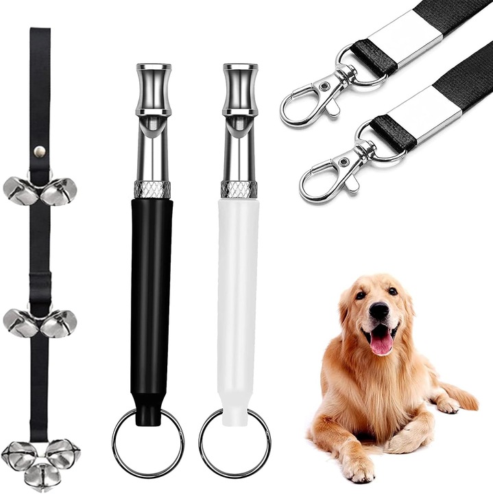 Kutyakiképző sípok, 2 db-os készlet+csengőpánt