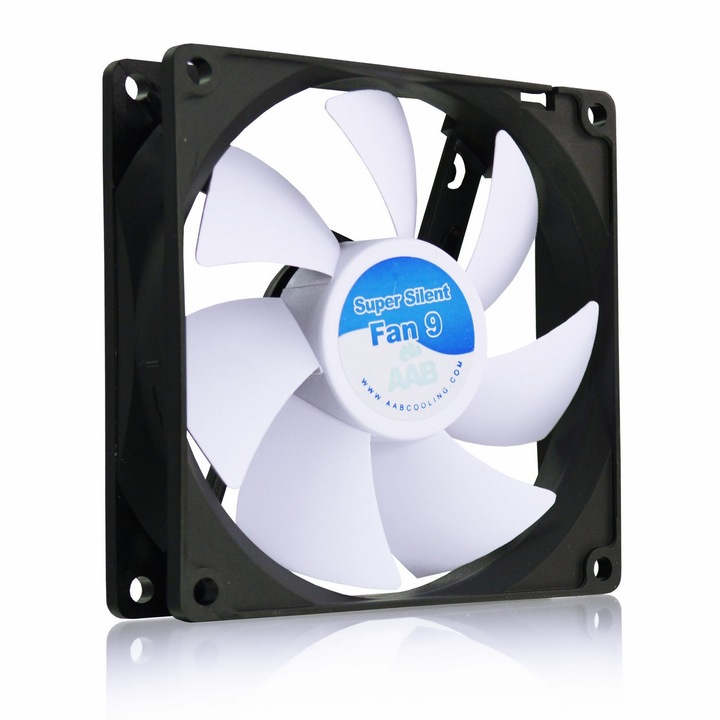 Ventilator PC AABCOOLING Super Silent Fan 9, 92x92x25mm, 58m3/h, 1600 RPM, 3-Pin, set cu 4 suruburi si 4 pad-uri antivibrante