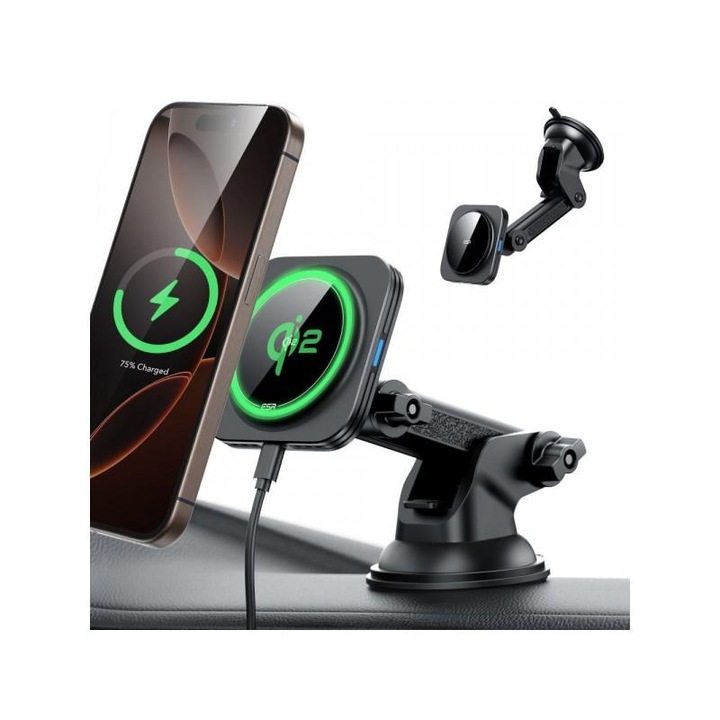 Incarcator Auto Wireless UGREEN Halolock 15W 1.67A Negru