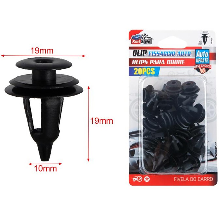 20 db-os Univerzális Autó Rögzítő Klipsz Készlet – Gyors Rögzítés Panelekhez és Díszlécekhez, Tartós Anyag, 2002349