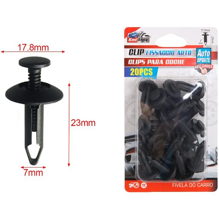 20 darabos Univerzális Autó Klipsz Készlet – Gyors rögzítés panelekhez és díszlécekhez, Tartós Anyag, 2002347