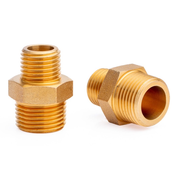 Sárgaréz csatlakozó 3/8"x1/4", POLBERIS, külső menet, BSP