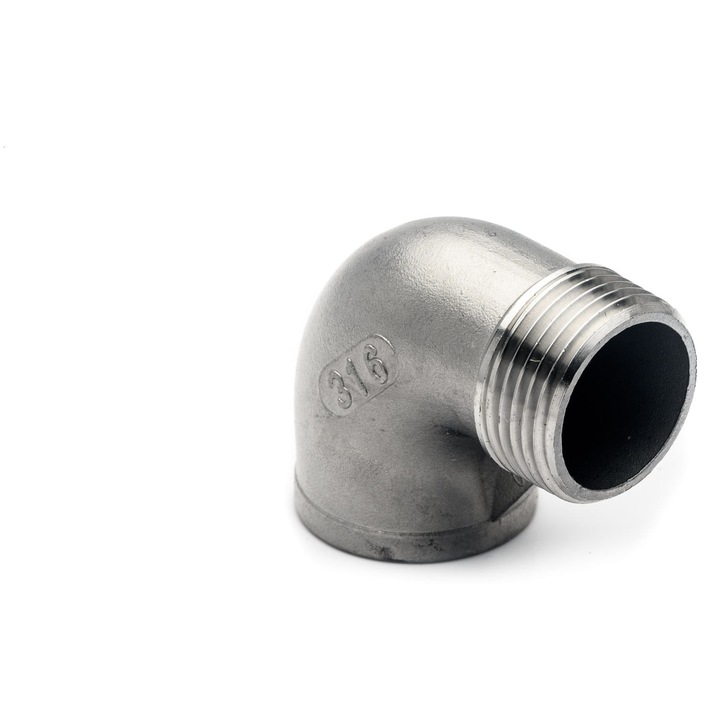 Kolano 3/4'' POLBERIS inox 316, 90 grade, pentru instalatii apa si industrie, filet BSP