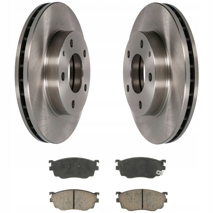 Fékbetét és féktárcsa készlet, első tengely, Me Premium, Mazda 626 V Ff Gw Premacy Cp-hez, hűtött tárcsa típus, külső átmérő 258 mm, tárcsavastagság 24 mm, akusztikus kopásjelzővel