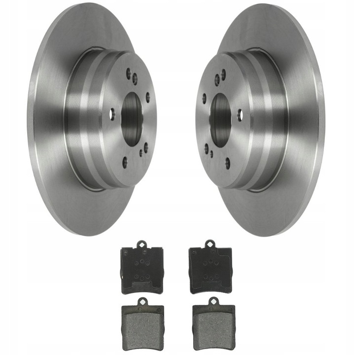 Fékbetét és féktárcsa készlet, Hátsó tengely, Me Premium, Mercedes E C W210 W202 W203 modellekhez, Külső átmérő 290 mm, Magasság 55.2 mm, Tárcsa vastagság 10 mm, Betét vastagság 15.5 mm