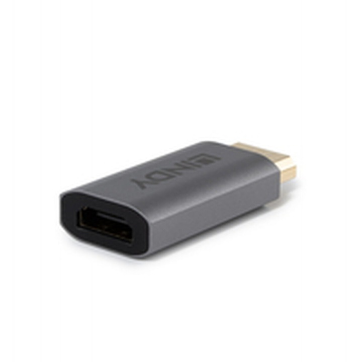 LINDY DisplayPort – HDMI adapter 8K60 ACTIVE, szürke, 50W, 1000 Mbps