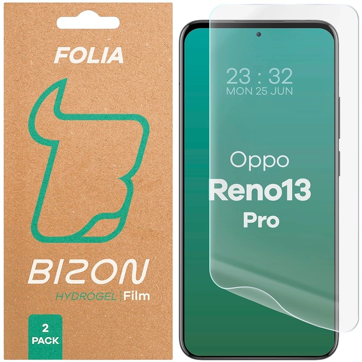 2x fólia Készlet, Bizon Glass Hydrogel Screen kompatibilis OPPO Reno13 Pro