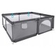 Tarc de joaca copii, Primabobo, Luna, Cu manere, Include intrare laterala, Din plasa, Dimensiune mare- 150x180 cm, Potrivit pentru interior si exterior, Gri