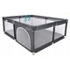 Tarc de joaca copii, Primabobo, Luna, Cu manere, Include intrare laterala, Din plasa, Dimensiune mare- 150x180 cm, Potrivit pentru interior si exterior, Gri