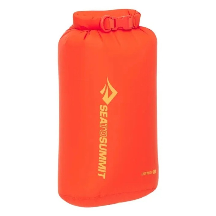 Sac impermeabil SEA TO SUMMIT Lightweight Dry Bag 5L, material nylon, rezistent la apa, portocaliu