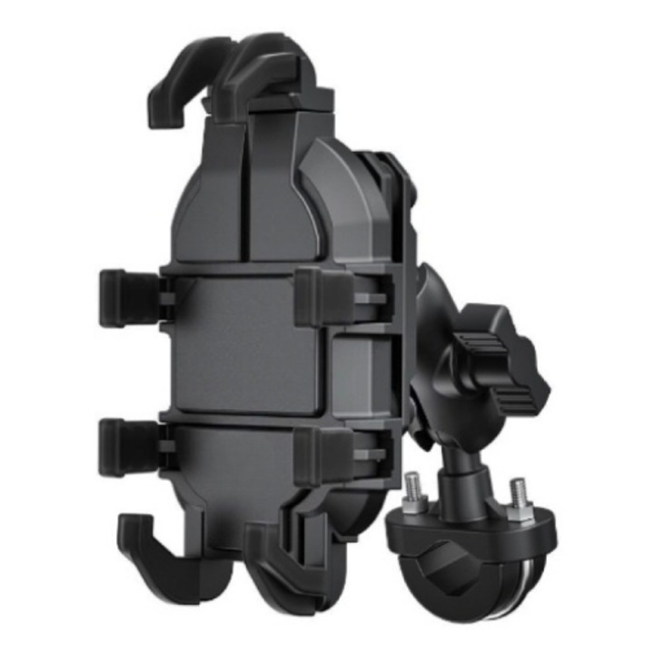 Suport Telefon Moto idealSTORE cu Sistem Anti-Vibratie, Rotire 360°, Compatibilitate universala, Instalare usoara, Materiale durabile