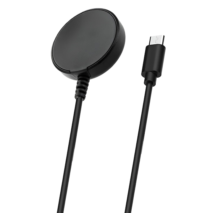 Cablu de încărcare pentru Samsung Galaxy Watch, magnetic, USB-C, 7.5W, 100 cm, Negru